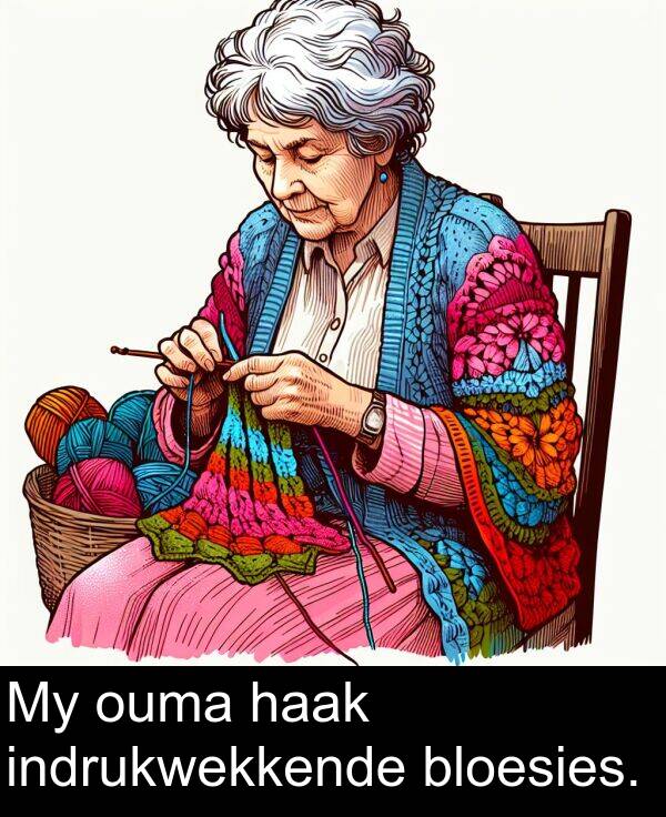 indrukwekkende: My ouma haak indrukwekkende bloesies.