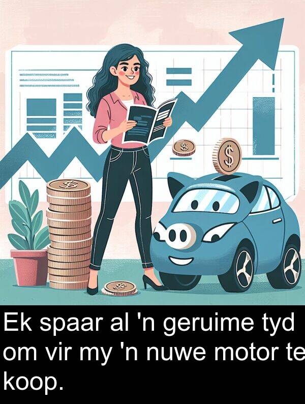 nuwe: Ek spaar al 'n geruime tyd om vir my 'n nuwe motor te koop.