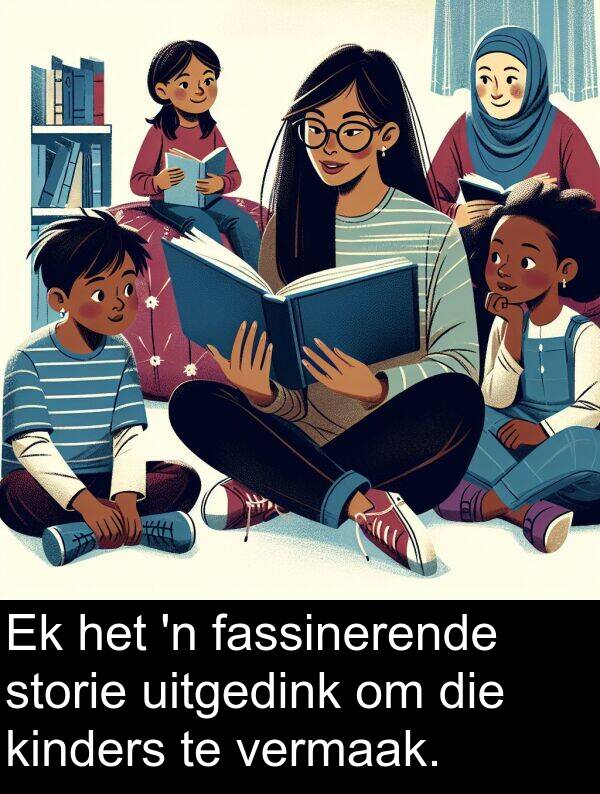 fassinerende: Ek het 'n fassinerende storie uitgedink om die kinders te vermaak.