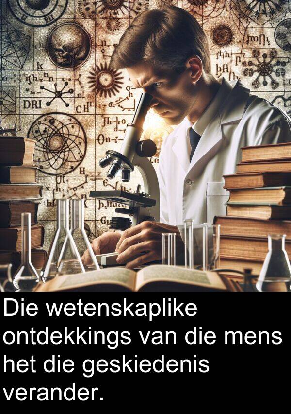 mens: Die wetenskaplike ontdekkings van die mens het die geskiedenis verander.