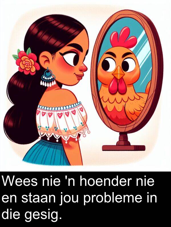 hoender: Wees nie 'n hoender nie en staan jou probleme in die gesig.