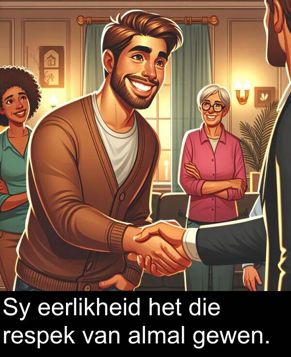 almal: Sy eerlikheid het die respek van almal gewen.