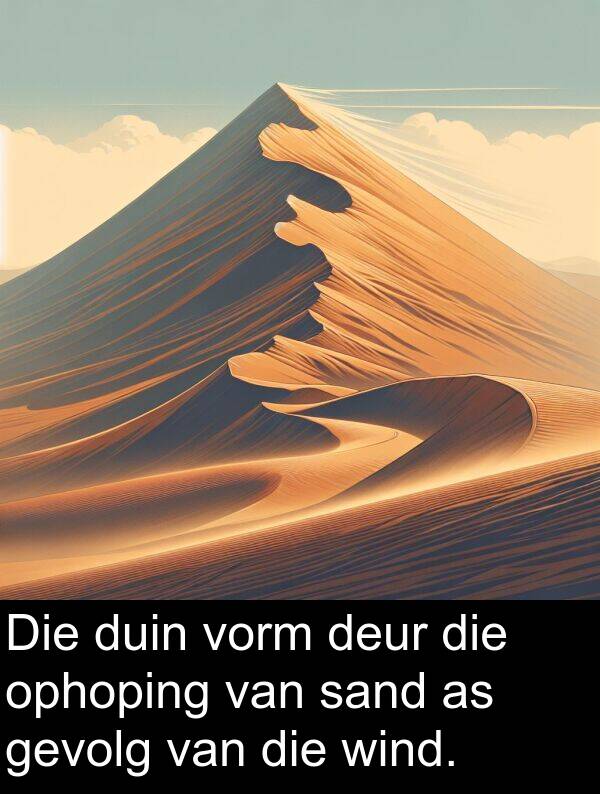 sand: Die duin vorm deur die ophoping van sand as gevolg van die wind.