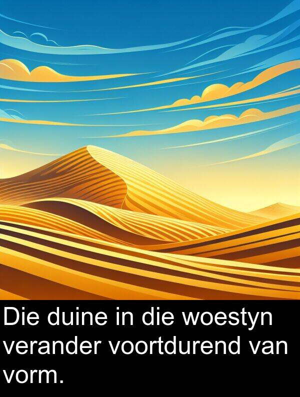 woestyn: Die duine in die woestyn verander voortdurend van vorm.