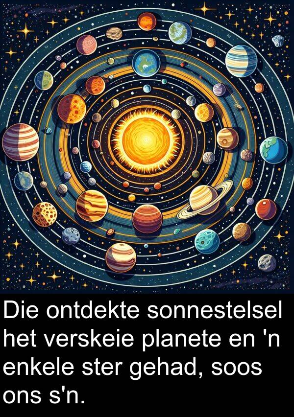 ontdekte: Die ontdekte sonnestelsel het verskeie planete en 'n enkele ster gehad, soos ons s'n.