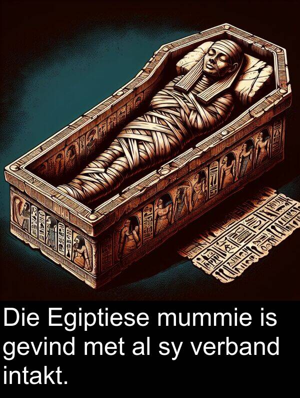 intakt: Die Egiptiese mummie is gevind met al sy verband intakt.