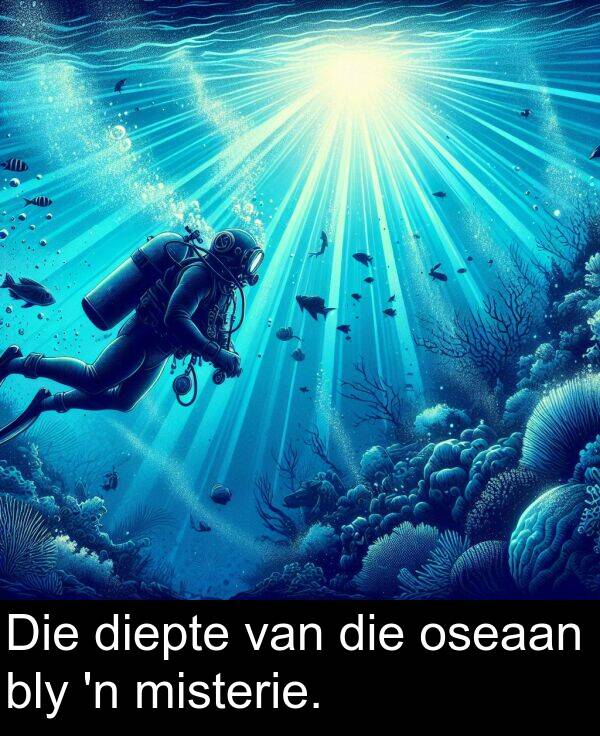 diepte: Die diepte van die oseaan bly 'n misterie.