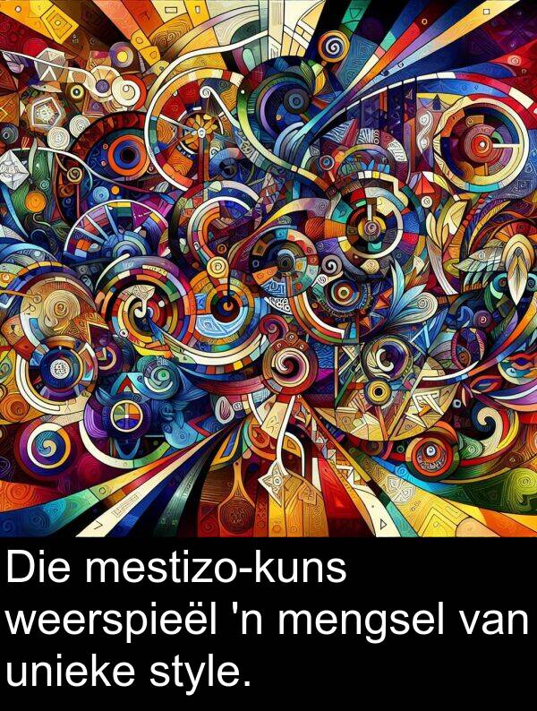 mengsel: Die mestizo-kuns weerspieël 'n mengsel van unieke style.