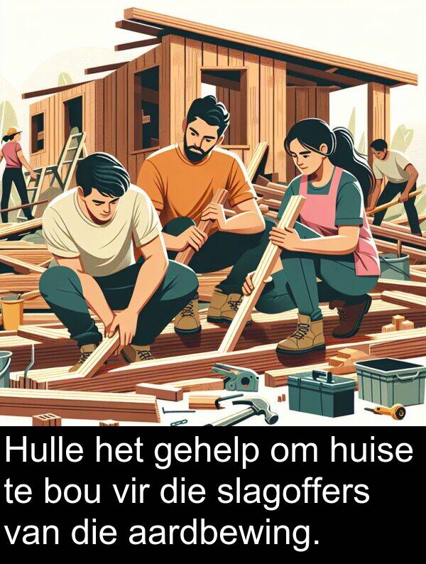 aardbewing: Hulle het gehelp om huise te bou vir die slagoffers van die aardbewing.