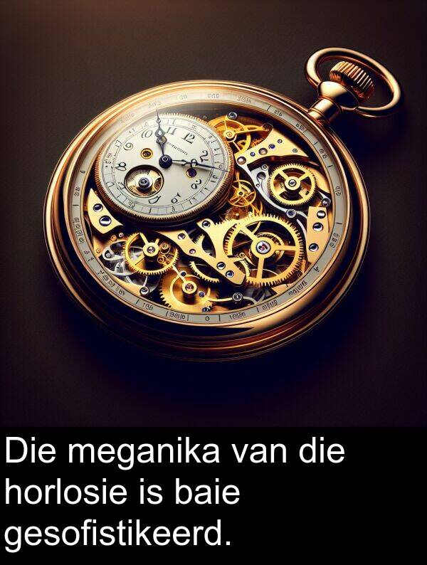 horlosie: Die meganika van die horlosie is baie gesofistikeerd.