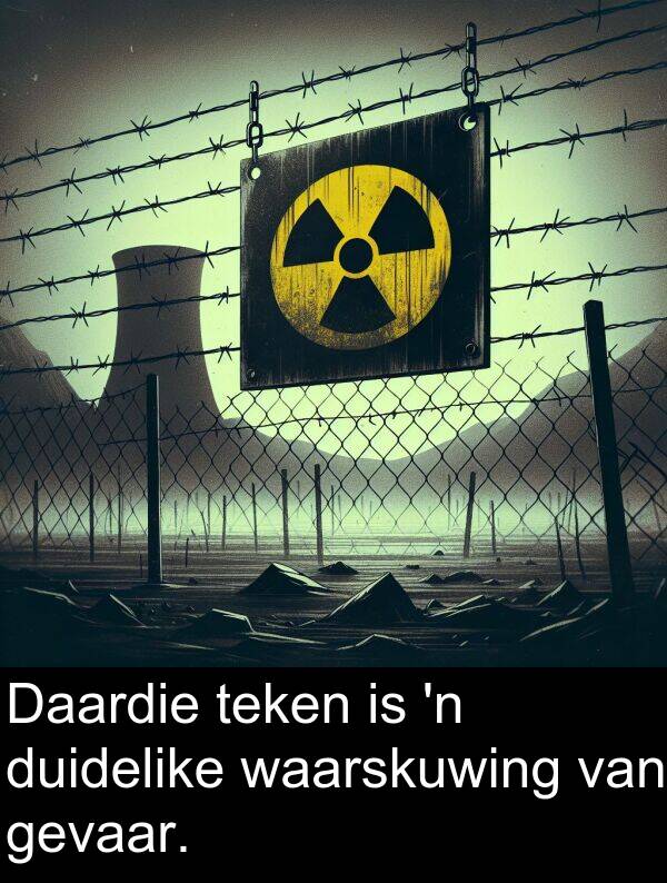 waarskuwing: Daardie teken is 'n duidelike waarskuwing van gevaar.