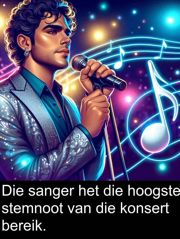 hoogste: Die sanger het die hoogste stemnoot van die konsert bereik.