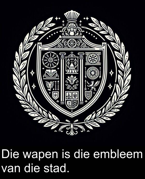 wapen: Die wapen is die embleem van die stad.