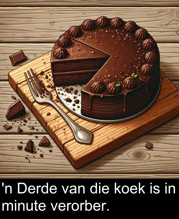minute: 'n Derde van die koek is in minute verorber.