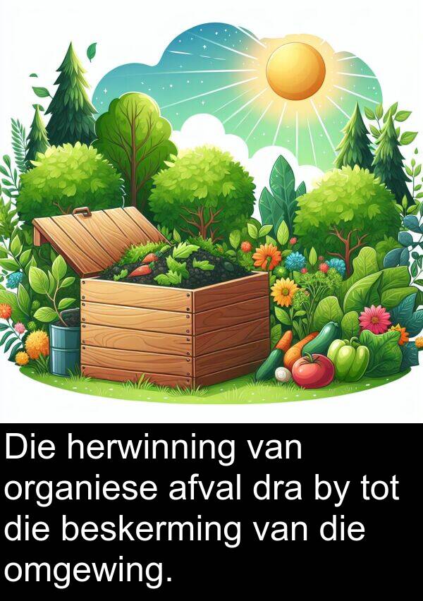 herwinning: Die herwinning van organiese afval dra by tot die beskerming van die omgewing.