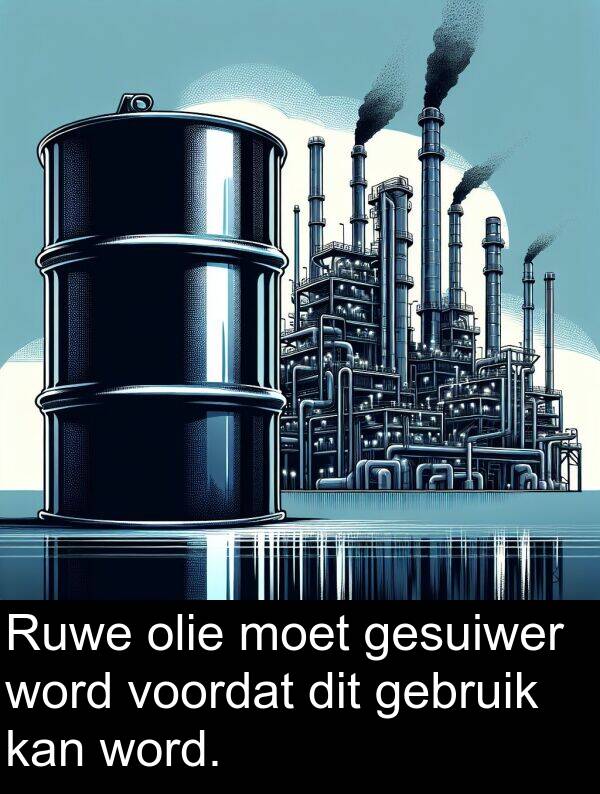 gebruik: Ruwe olie moet gesuiwer word voordat dit gebruik kan word.