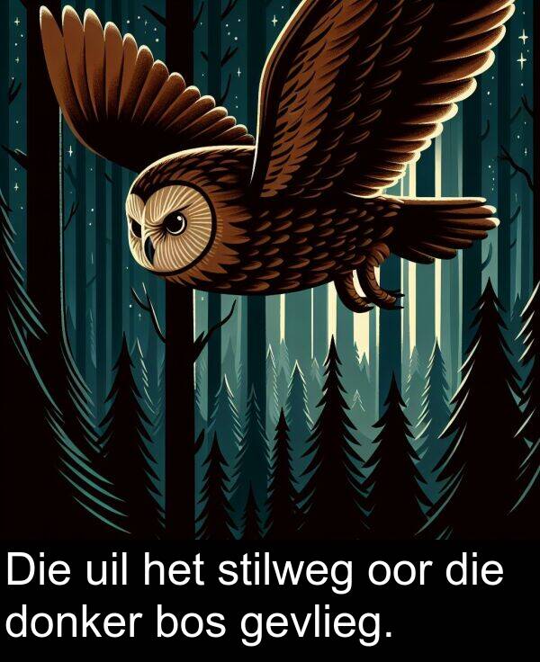 uil: Die uil het stilweg oor die donker bos gevlieg.