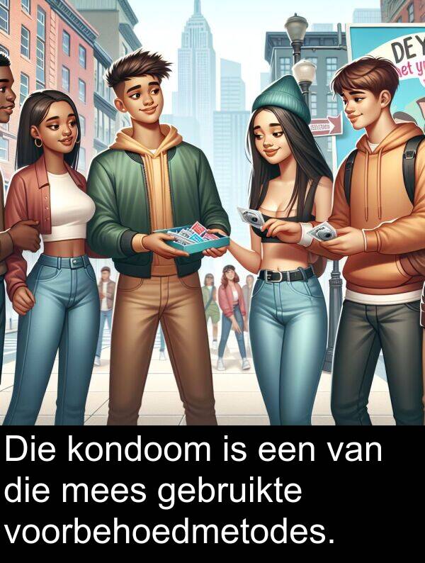 gebruikte: Die kondoom is een van die mees gebruikte voorbehoedmetodes.