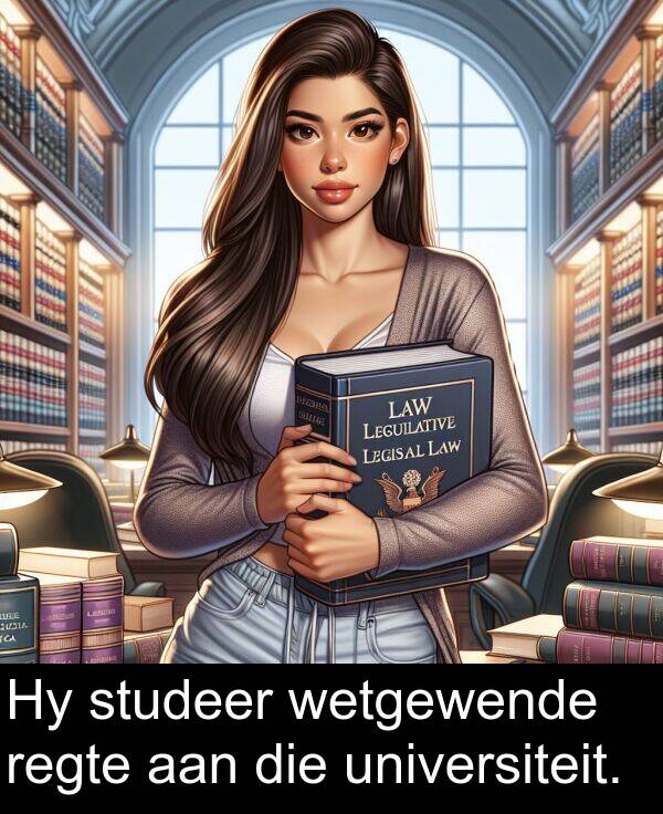 regte: Hy studeer wetgewende regte aan die universiteit.