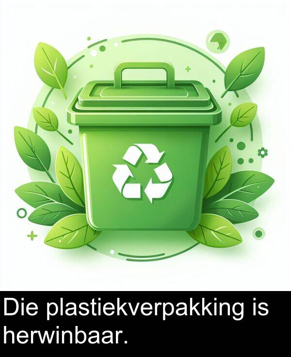 herwinbaar: Die plastiekverpakking is herwinbaar.