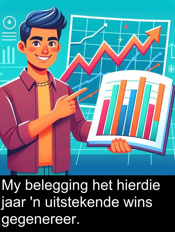 hierdie: My belegging het hierdie jaar 'n uitstekende wins gegenereer.