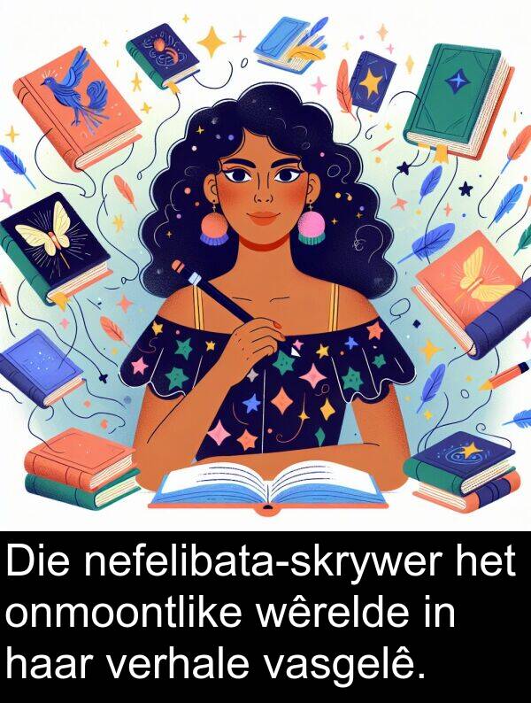 wêrelde: Die nefelibata-skrywer het onmoontlike wêrelde in haar verhale vasgelê.