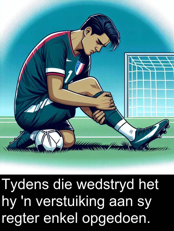 regter: Tydens die wedstryd het hy 'n verstuiking aan sy regter enkel opgedoen.