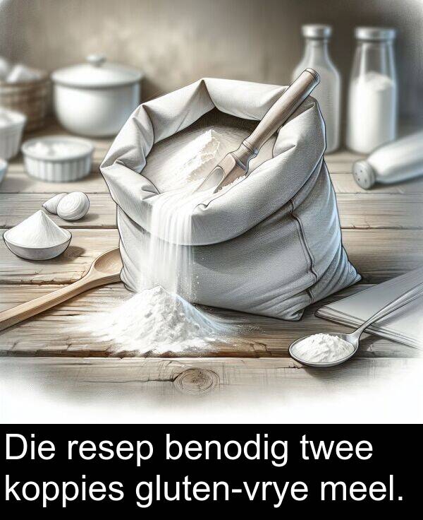 meel: Die resep benodig twee koppies gluten-vrye meel.