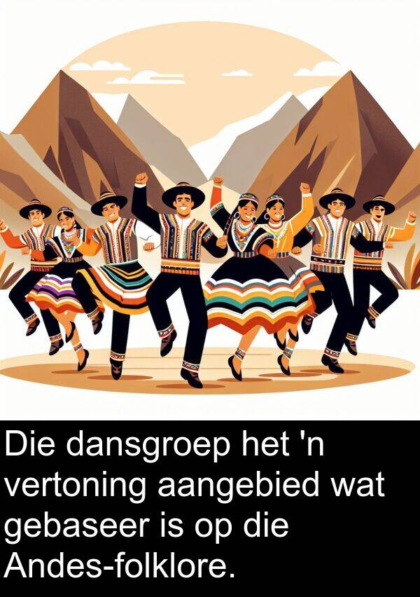 aangebied: Die dansgroep het 'n vertoning aangebied wat gebaseer is op die Andes-folklore.