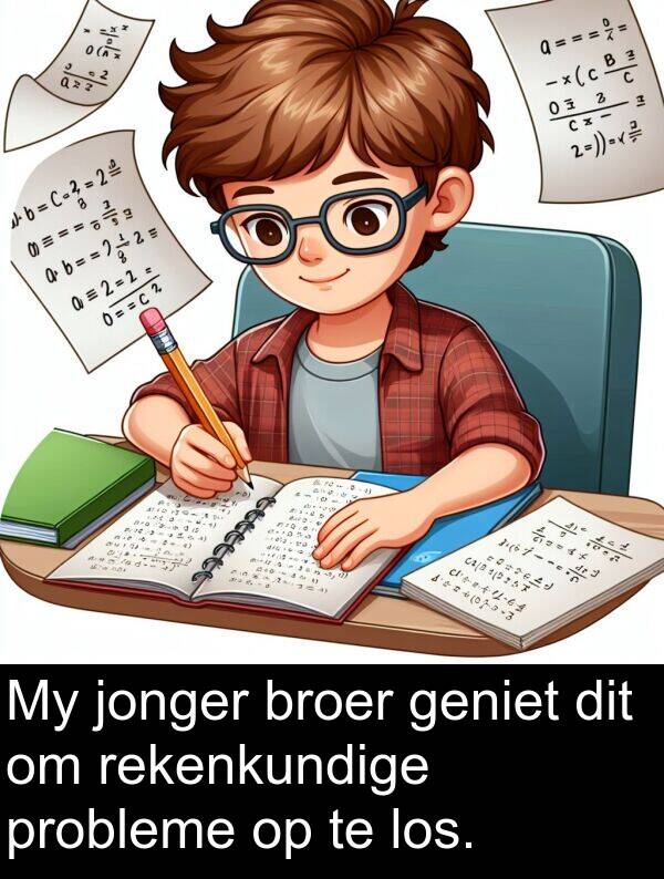 rekenkundige: My jonger broer geniet dit om rekenkundige probleme op te los.