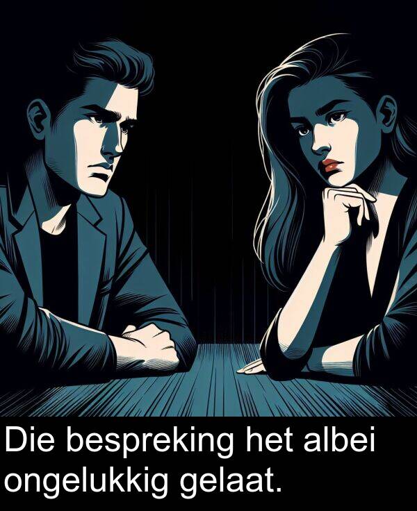 gelaat: Die bespreking het albei ongelukkig gelaat.