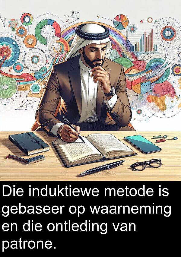 induktiewe: Die induktiewe metode is gebaseer op waarneming en die ontleding van patrone.