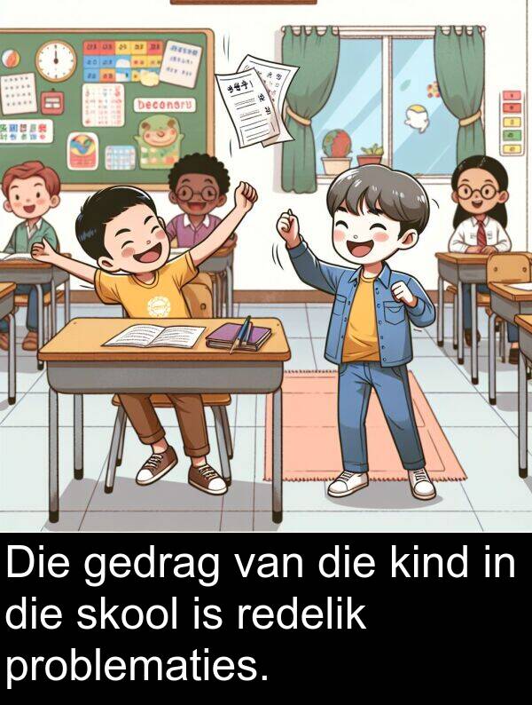 redelik: Die gedrag van die kind in die skool is redelik problematies.
