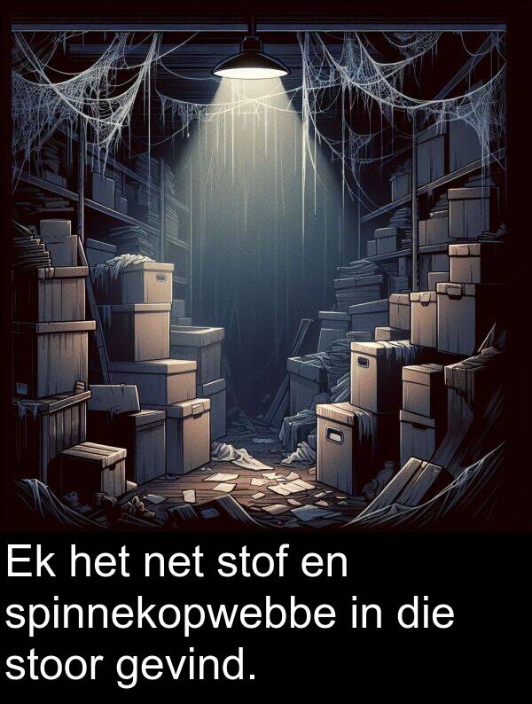 net: Ek het net stof en spinnekopwebbe in die stoor gevind.