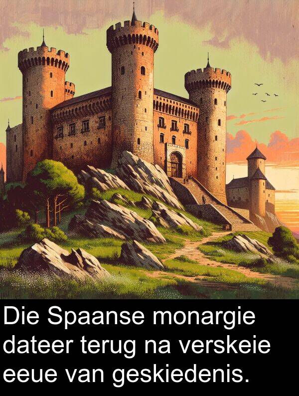 eeue: Die Spaanse monargie dateer terug na verskeie eeue van geskiedenis.