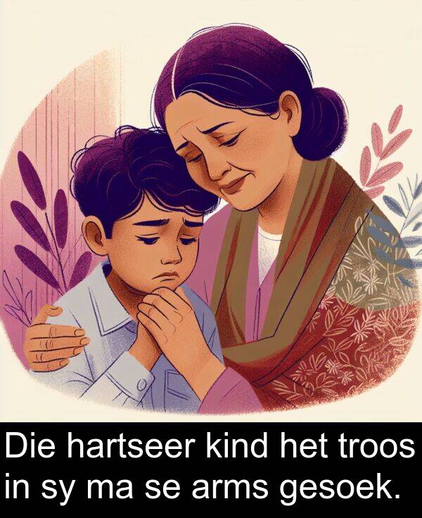 hartseer: Die hartseer kind het troos in sy ma se arms gesoek.