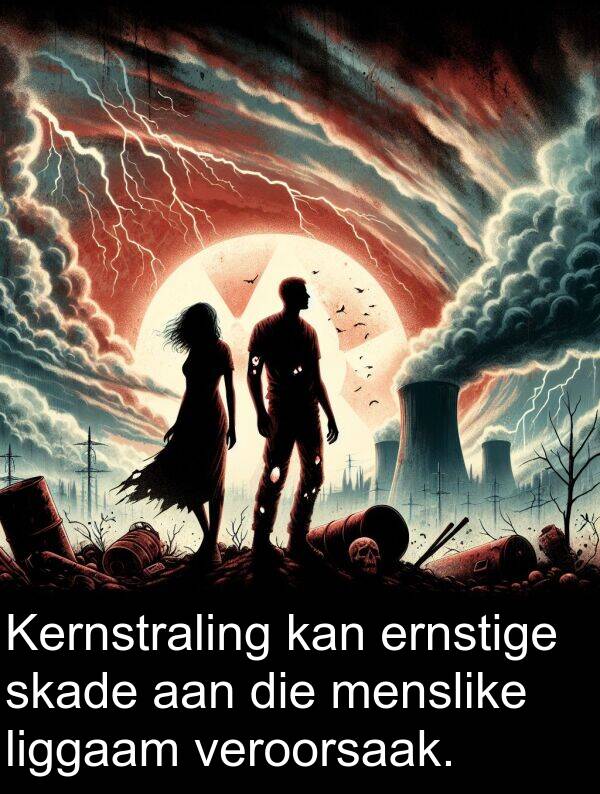 liggaam: Kernstraling kan ernstige skade aan die menslike liggaam veroorsaak.