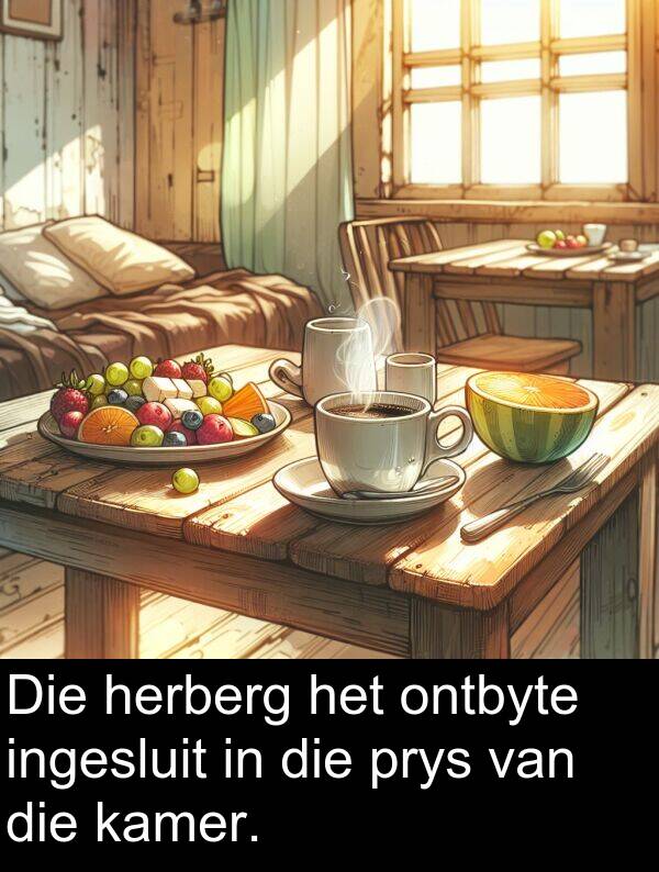 herberg: Die herberg het ontbyte ingesluit in die prys van die kamer.