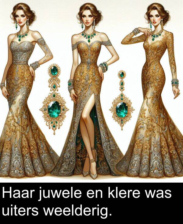 uiters: Haar juwele en klere was uiters weelderig.