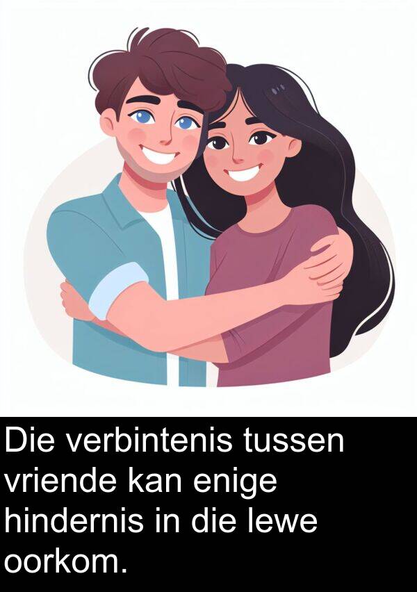 hindernis: Die verbintenis tussen vriende kan enige hindernis in die lewe oorkom.