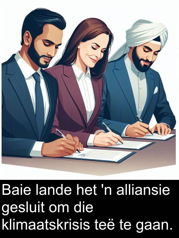 lande: Baie lande het 'n alliansie gesluit om die klimaatskrisis teë te gaan.