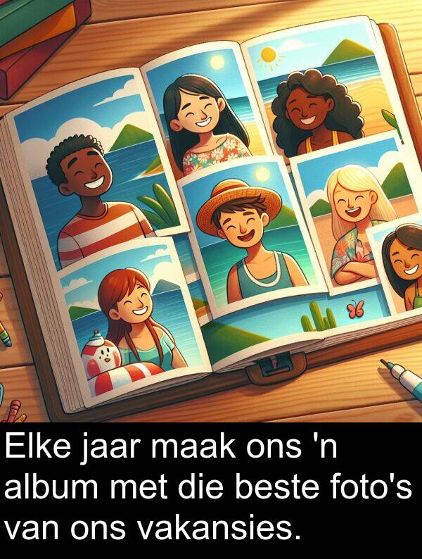 album: Elke jaar maak ons 'n album met die beste foto's van ons vakansies.