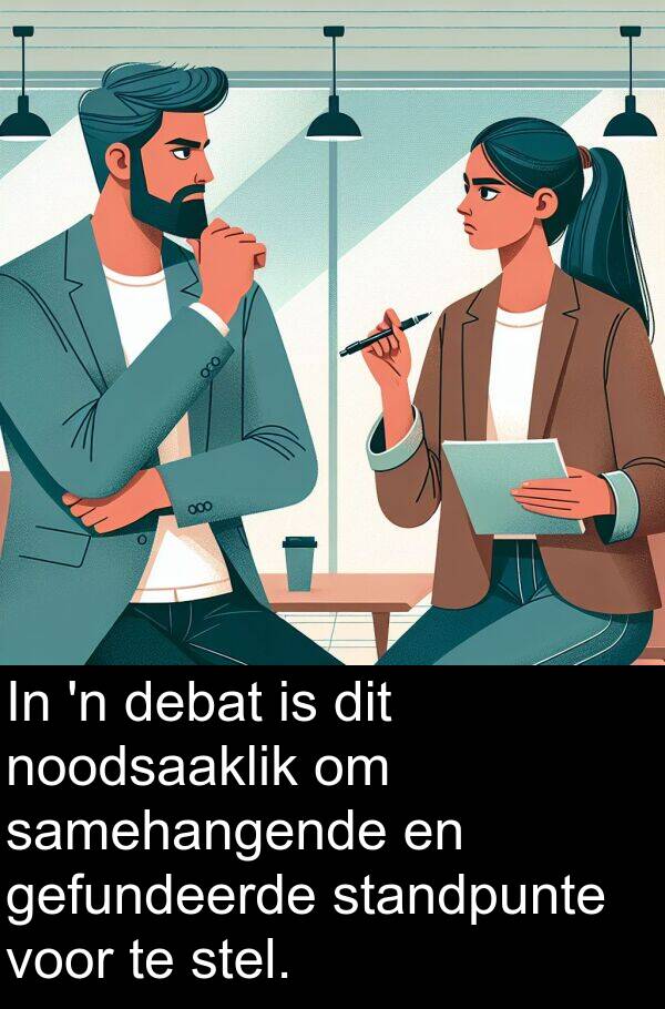 gefundeerde: In 'n debat is dit noodsaaklik om samehangende en gefundeerde standpunte voor te stel.