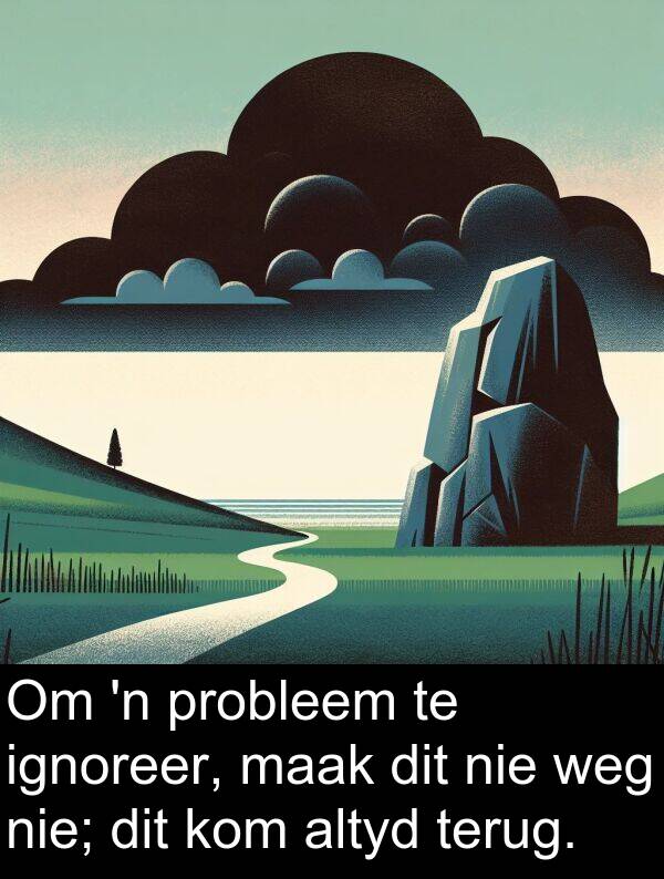 ignoreer: Om 'n probleem te ignoreer, maak dit nie weg nie; dit kom altyd terug.