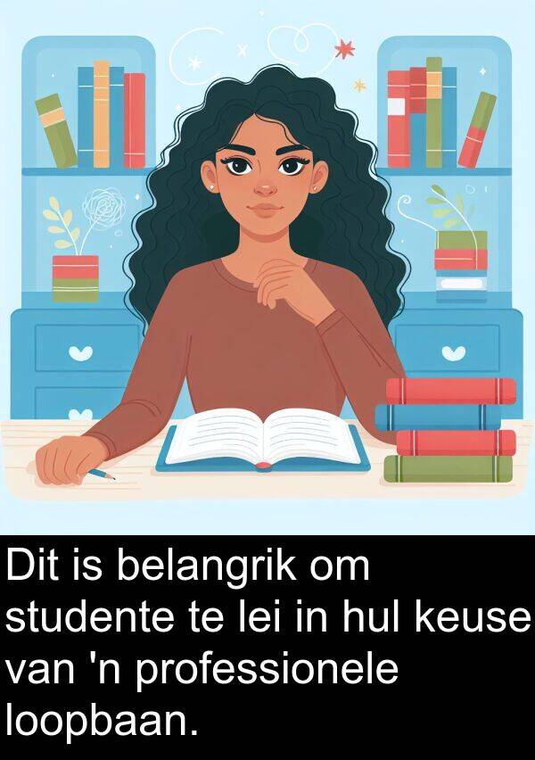 lei: Dit is belangrik om studente te lei in hul keuse van 'n professionele loopbaan.