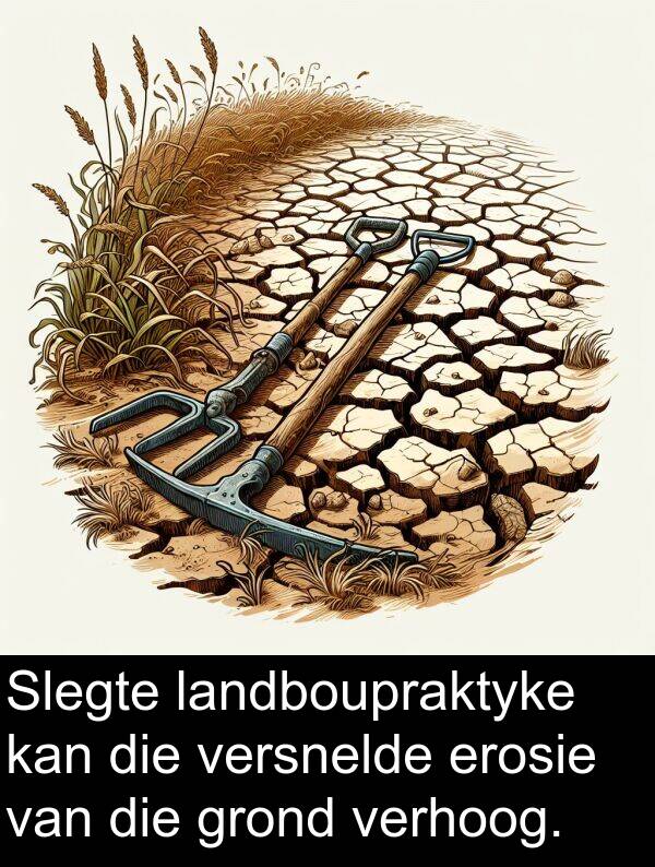 erosie: Slegte landboupraktyke kan die versnelde erosie van die grond verhoog.