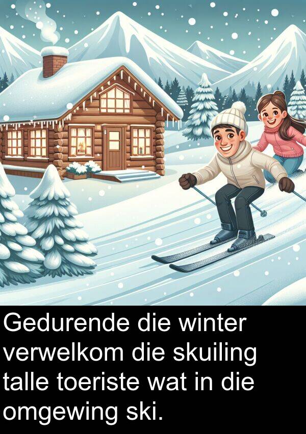 talle: Gedurende die winter verwelkom die skuiling talle toeriste wat in die omgewing ski.