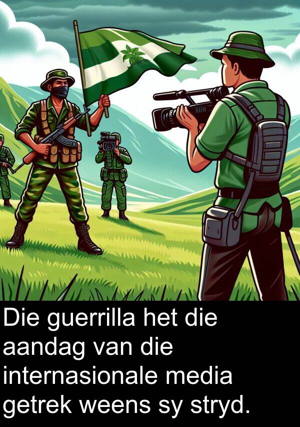 weens: Die guerrilla het die aandag van die internasionale media getrek weens sy stryd.