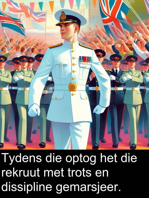 dissipline: Tydens die optog het die rekruut met trots en dissipline gemarsjeer.