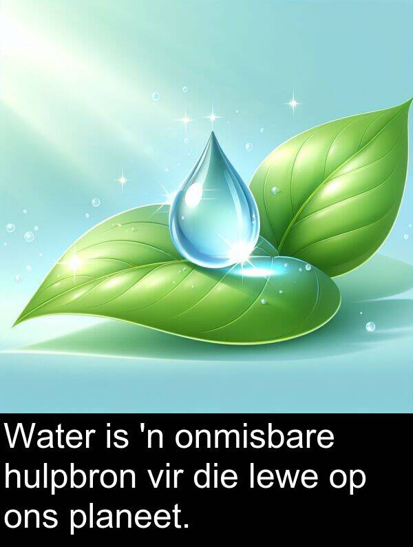 planeet: Water is 'n onmisbare hulpbron vir die lewe op ons planeet.